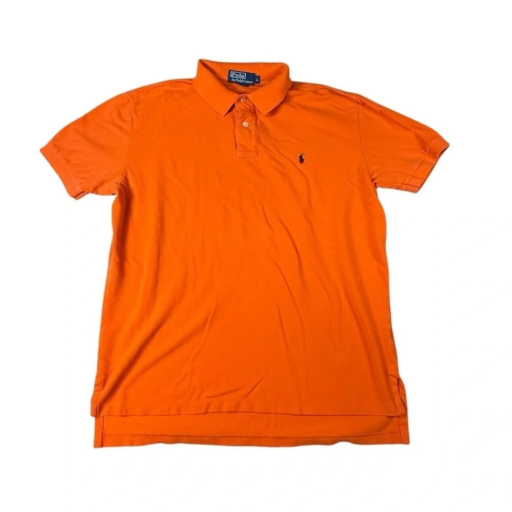 Polo Ralph Lauren Men’s Large Orange Short Sleeve Classic Fit Cotton Polo Shirt